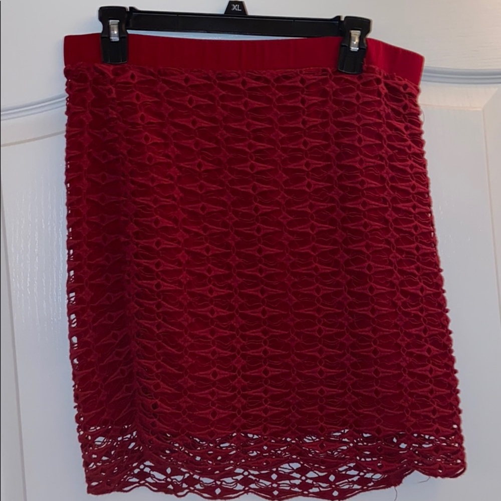 size 10. worn twice. red kenar skirt.